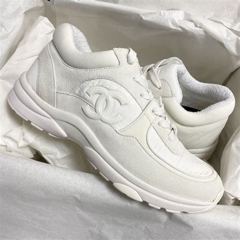 white reflective chanel sneakers|Chanel shoes near me.